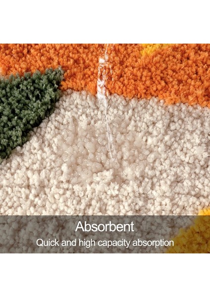 Siye-4 40X60CM Inyahome Banyo Halıları Renkli Soyut Yapraklar Banyo Paspas Kaymaz Su Emici Boho Banyo Halısı Yumuşak Mikrofiber Paspaslar (Yurt Dışından) indirimleri