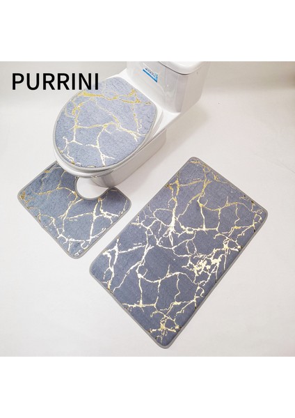 Beyaz 3 Takım 3 Set Banyo Tuvalet Halı Baskı Yeni Flanel Halı Banyo Baskı Banyo Tuvalet Seti Paspaslar Baskı Banyo Banyo (Yurt Dışından) fırsatları