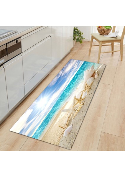 HZ154--DD 45X75CM-17.7X29.5IN 3D Plaj Kabuk Halıları Ev Banyo Kaymaz Kapı Paspasları Halı Kabuklu Denizyıldızı Paspas Oturma Odası Zemin Ayak Pedi Mutfak Mat (Yurt Dışından)