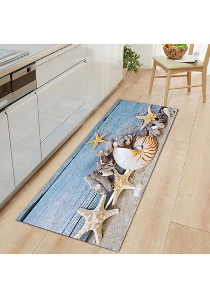 HZ154--DD 45X75CM-17.7X29.5IN 3D Plaj Kabuk Halıları Ev Banyo Kaymaz Kapı Paspasları Halı Kabuklu Denizyıldızı Paspas Oturma Odası Zemin Ayak Pedi Mutfak Mat (Yurt Dışından)