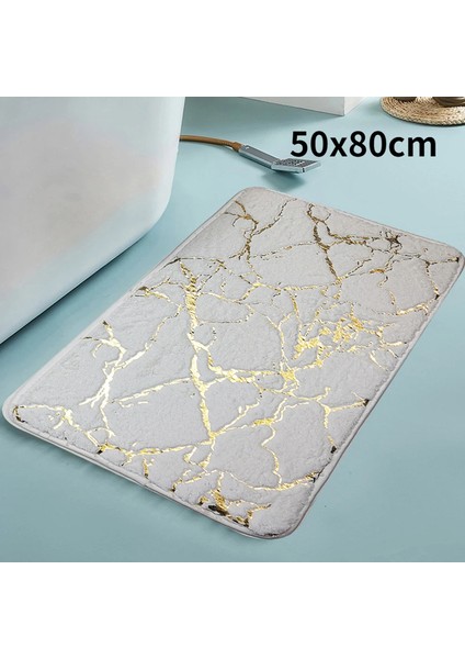 Beyaz Mat 3 Adet/takım Oturma Odası Banyo Seti Baskı Anti Kayma Yeni Flanel Halı Tuvalet Paspasları Banyo Aşınmaya Dayanıklı Paspaslar Duş Mat Halıları (Yurt Dışından)