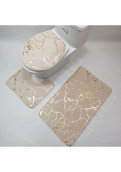 Beyaz Mat 3 Adet/takım Oturma Odası Banyo Seti Baskı Anti Kayma Yeni Flanel Halı Tuvalet Paspasları Banyo Aşınmaya Dayanıklı Paspaslar Duş Mat Halıları (Yurt Dışından) fırsatları