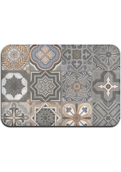 BJW-4060-211021(82) 400MMX600MM Gri Bohem Mandala Çiçek Halı Polyester Halı Kaymaz Zemin Mat Paspas Yatak Odası Mutfak Kapı Banyo Dekorasyonu Için (Yurt Dışından)