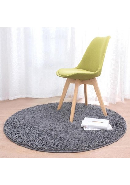 Koyu Gri Yaklaşık Çapı 120CM 80/100/120CM Yumuşak Banyo Halısı Katı Yuvarlak Kaymaz Zemin Mat Tuvalet Dairesel Halı Dekor Için Modern Banyo Halı Paspasları (Yurt Dışından)