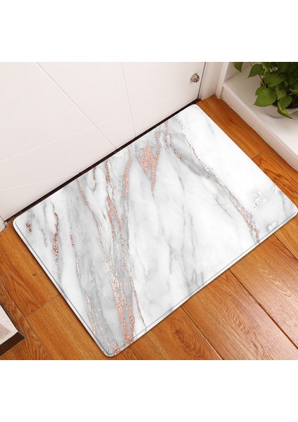 BJW-4060-211005 (9) 500MMX800MM Mermer Desen Mutfak Halısı Yatak Odası Giriş Paspas Oturma Odası Koridor Dekorasyon Halıları Ev Balkon Banyo Zemin Kaymaz Mat (Yurt Dışından)