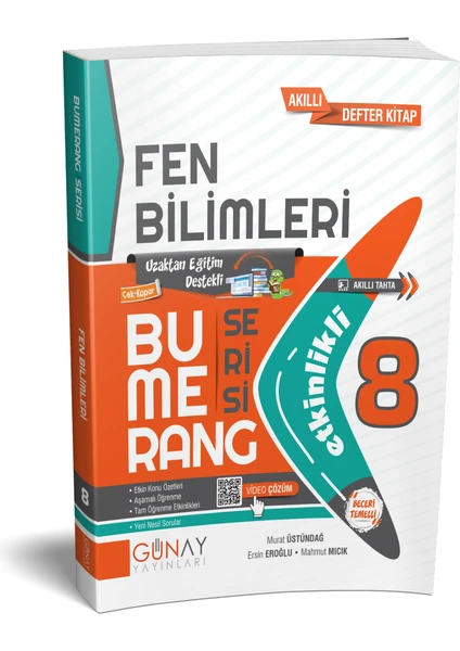 Günay Yayınları Güncel 8. Sınıf Bumerang Fen Bilimleri Etkinlikli Kitap 2024