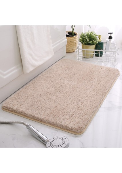 Gri 60X90 cm Ekstra Kalınlaşmak Banyo Banyo Paspas Zemin Halıları Lavabo Tuvalet Küvet Yan Mikrofiber Düz Renk Tuvalet Halıları Büyük Boy (Yurt Dışından)