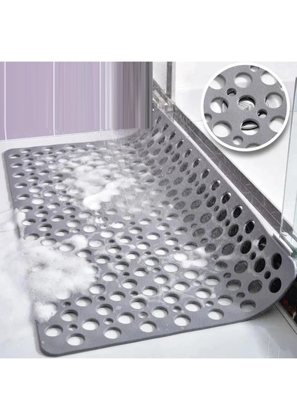 Gök Mavisi 43X75CM Banyo Kaymaz Mat Duş Düşme Önleyici Zemin Mat Plastik Dikdörtgen Halı Tuvalet Yuvarlak Içi Boş Su Geçirmez Halılar Tpe Vantuz Pedi (Yurt Dışından) modelleri