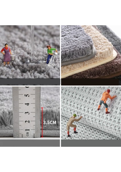 Koyu Kahve 60X90 cm Ekstra Kalınlaşmak Banyo Banyo Paspas Zemin Halıları Lavabo Tuvalet Küvet Yan Mikrofiber Düz Renk Tuvalet Halıları Büyük Boy (Yurt Dışından)