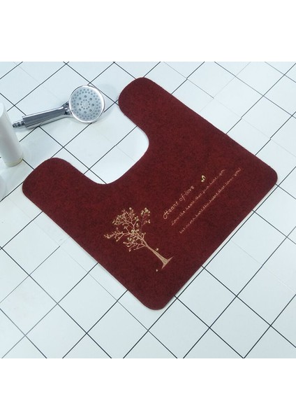 Kahve 3 50X50 cm Kaymaz U Şekilli Tuvalet Halıları Ayak Pedi 50*50 cm Banyo Banyo Paspas Yıkanabilir Tuvalet Halı Wc Mat Duş Odası Zemin Halı Mat 1 Adet (Yurt Dışından) fırsatları