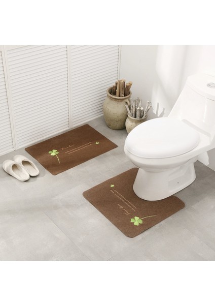 Kahve 3 50X50 cm Kaymaz U Şekilli Tuvalet Halıları Ayak Pedi 50*50 cm Banyo Banyo Paspas Yıkanabilir Tuvalet Halı Wc Mat Duş Odası Zemin Halı Mat 1 Adet (Yurt Dışından) indirimleri