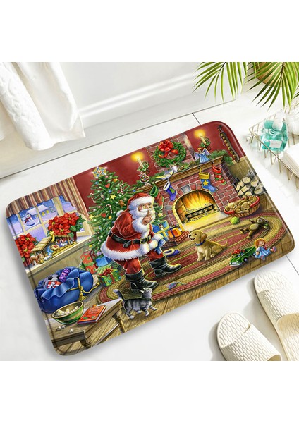 DD-80475J 45X75CM-17.7X29.5IN Noel Banyo Paspas Seti Kırmızı Çiftlik Kamyonu Noel Ağacı Sedir Kış Orman Manzarası Yeni Yıl Halı Banyo Dekor Halı Tuvalet Kapağı Mat (Yurt Dışından)