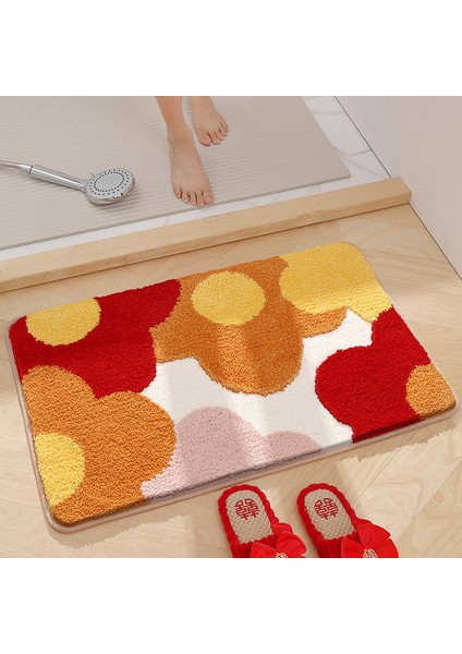 G 50X80CM Yeşil Yapraklar Akın Banyo Paspas Kaymaz Emici Mikrofiber Banyo Halısı Ev Giriş Kapı Mat Süper Yumuşak Banyo Halısı Tapijt (Yurt Dışından)