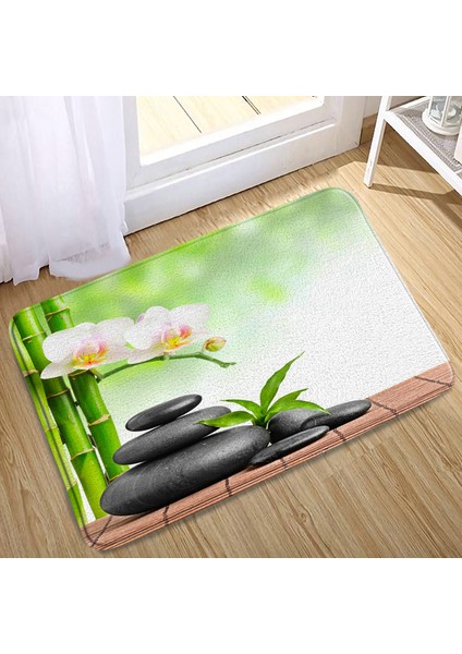 DD-10538J 40X60CM-15.7X23.6IN Zen Banyo Paspas Meditasyon Taş Yeşil Bambu Çiçek Manzara Kaymaz Halılar Mutfak Halı Paspas Giriş Banyo Yatak Odası Dekoru (Yurt Dışından)