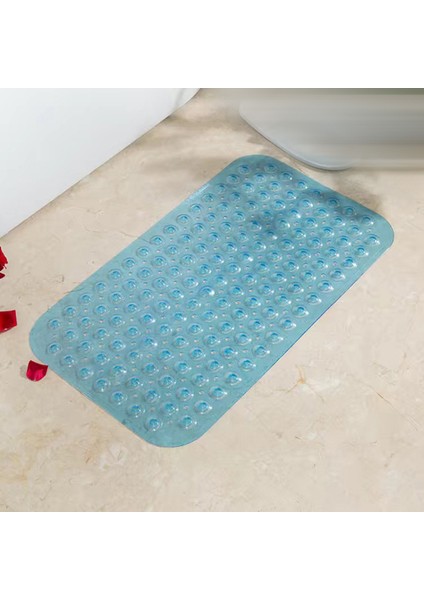 E Şeffaf Mavi 54X54CM Yelpaze Şeklinde Uzun Pvc 40X100CM/70X38CM Banyo Paspası Masaj Banyo Halıları Güvenlik Kaymaz Duş Küvet Mat Vantuz Zemin Mat Ayak Pedi (Yurt Dışından)