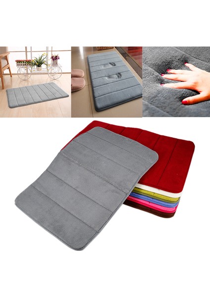 Mavi 400 mm x 600 mm 40*60 cm Banyo Paspas Banyo Halısı Su Emme Halı Shaggy Bellek Köpük Banyo Paspas Seti Mutfak Kapı Zemin (Yurt Dışından) fırsatları