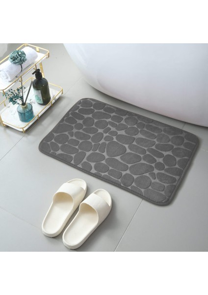 Gri 40X60CM Ev Banyo Paspas Kaymaz Çakıl Halı Emici Lavabo Yatak Odası Zemin Tuvalet Bellek Köpük Yıkanabilir Halı Banyo Dekor Mat. (Yurt Dışından) fırsatları