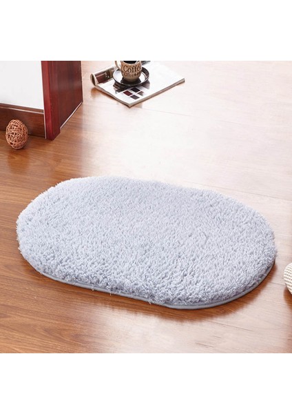 Mavi Gri 80X120 cm Banyo Halıları Emici Kaymaz Banyo Paspasları Yumuşak Hafızalı Köpük Zemin Mat Paspas Oturma Odası Banyo Halıları Oval... (Yurt Dışından)