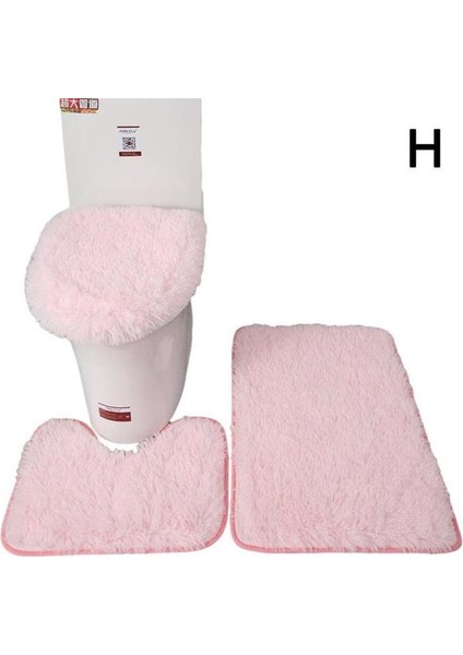 H 3 Adet/takım Renkli Banyo Paspas Seti Kabarık Kıllar Banyo Dikdörtgen Kilim Kilim Kapak Kapak Modern Kiti Tuvalet L7H8 (Yurt Dışından)