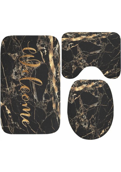 K 50X80CM 3 Adet Siyah Beyaz Suni Mermer Banyo Paspas Seti Iskandinav Gül Altın Mermer Banyo Paspas Tuvalet Halısı Halı Zemin Giriş Duş Odası Paspas (Yurt Dışından) modelleri