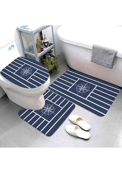 LK8-4575-220409 (78) Üç Parçalı Set Nautical Serisi Banyo Paspasları Pusula Banyo Paspası Üç Parçalı Set Banyo Halıları ve Paspasları Banyo Ürünleri Özelleştirilebilir (Yurt Dışından) fırsatları