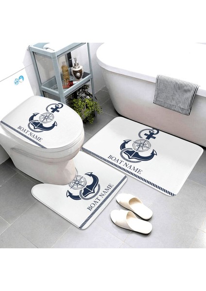 LK8-4575-220409 (78) Üç Parçalı Set Nautical Serisi Banyo Paspasları Pusula Banyo Paspası Üç Parçalı Set Banyo Halıları ve Paspasları Banyo Ürünleri Özelleştirilebilir (Yurt Dışından) indirimleri