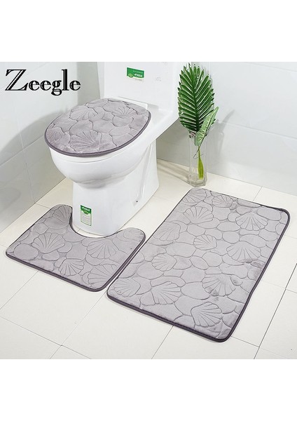 Altın Kabuk Kabartma Banyo Paspas Bellek Köpük Duş Halı Mat Tuvalet Halıları Duş Odası Kapak Tuvalet Paspası Banyo Zemin Pedi (Yurt Dışından) fiyatları