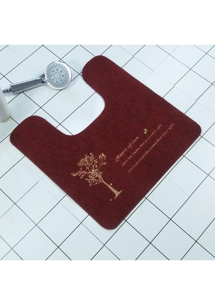 Stil 6 U Şekli Ped 50X50CM Kaymaz Banyo Paspası U Şekli Ped Banyo Mutfak Halısı Duş Tuvalet Paspası Banyo Tuvalet Halısı Su Emici Halı Yer Mat (Yurt Dışından)