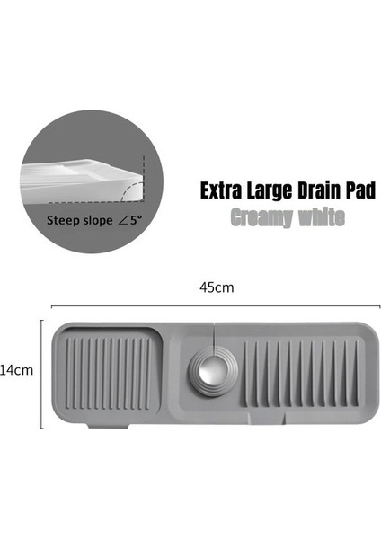 Koyu Gri 37X14 cm Mutfak Musluk Emici Mat Silikon Lavabo Sıçrama Koruması Su Tahliye Pedi Tezgah Koruyucu Masa Minderi Yer Mat Dropship (Yurt Dışından)