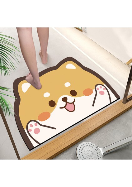 Sevimli Kedi 40X60 cm Sevimli Karikatür Banyo Emici Ped Halı Oval Diatom Çamur Su Emici Banyo Paspas Çabuk Kuruyan Kaymaz Tuvalet Paspaslar (Yurt Dışından) modelleri