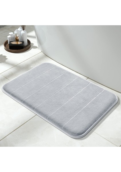 Gri 60CM x 90CM 2 Adet Süper Emici Banyo Paspas Hızlı Kuru Banyo Halı Kaymaz Giriş Kapı Mat Napa Deri Zemin Mat Tuvalet Halı Ev Dekor (Yurt Dışından)