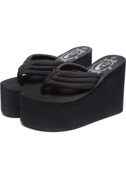 Çiçek Pembe 11CM 36 (Taban 23CM) Yaz Yeni Kore Tarzı Moda 11 cm Süper Yüksek Topuklu Takozlar Platform Kesme Kadın Parmak Arası Terlik Bayanlar Plaj Terlik (Yurt Dışından) fiyatları
