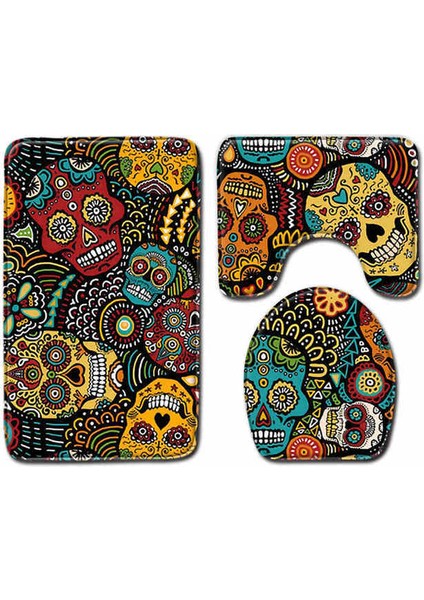 No-13 50X80 cm 3 Adet Leopar Hayvan Banyo Paspas Seti Zebra Çizgili Banyo Duş Banyo Paspas Tuvalet Çıtası Banyo Halı Kilim Ev Dekorasyon (Yurt Dışından)