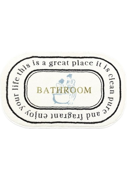 FYR01 50X80 cm Banyo Paspas Kaymaz Ins Tarzı Iskandinav Halı Paspas Oval Şekilli Halı Emici Halılar Giriş Paspasları Oturma Odası Banyo Paspas (Yurt Dışından)