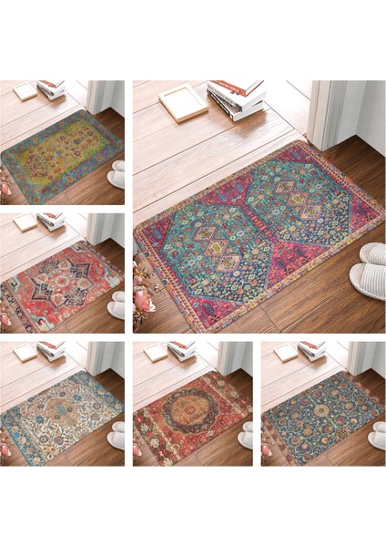 220315-DD1-1(271) 400 mm x 600 mm Bohem Tarzı Mandala Desen Baskılı Flanel Zemin Mat Banyo Dekor Halı Oturma Odası Mutfak Için Kaymaz Hoşgeldiniz Paspas (Yurt Dışından) fiyatları