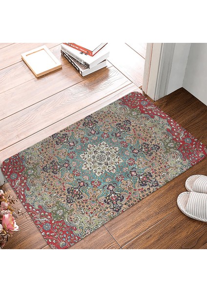 220315-DD1-1(271) 400 mm x 600 mm Bohem Tarzı Mandala Desen Baskılı Flanel Zemin Mat Banyo Dekor Halı Oturma Odası Mutfak Için Kaymaz Hoşgeldiniz Paspas (Yurt Dışından) indirimleri