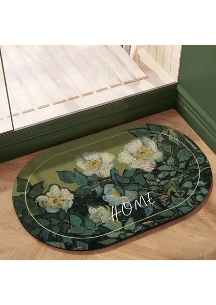 Rosebay 001 400MMX600MM Süper Emici Banyo Paspas Çabuk Kuruyan Banyo Halısı Kaymaz Giriş Paspas Yağlıboya Tuvalet Halı Lüks Ev Dekor (Yurt Dışından) fiyatları