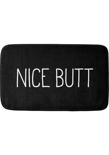 Özel 60 x 40 cm 24'' x 16'' Nice Butt Siyah Kaymaz Tabanlı Banyo Paspası Emici Süper Rahat Flanel Banyo Halısı Halı 60 x 40 cm (Yurt Dışından) fiyatları