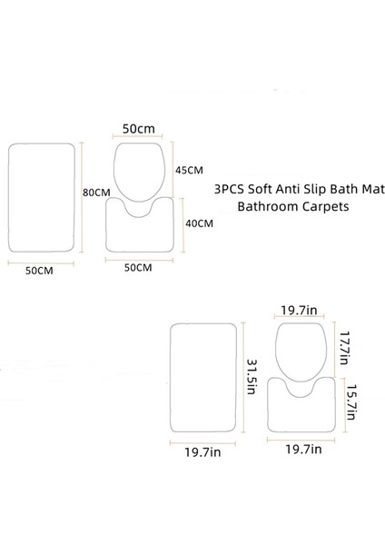 Siyah 5 3 Adet/takım Banyo Paspas Banyo Halısı Yumuşak Peluş Kabarık U Şekilli Su Emme Kaymaz Halı Tuvalet Kapağı Kapak Ev Paspaslar Kilimler (Yurt Dışından) indirimleri