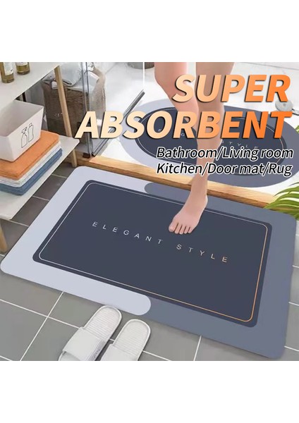 GZN6019 60CMX90CM Banyo Paspası Emici Özelleştirme Modern Basit Kaymaz Diatom Çamur Çabuk Kuruyan Yüksek Kaliteli Ev Yağ Geçirmez Mutfak Banyo Paspası (Yurt Dışından)