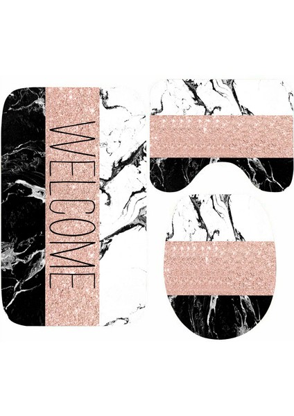 G 50X80CM 3 Adet Siyah Beyaz Suni Mermer Banyo Paspas Seti Iskandinav Gül Altın Mermer Banyo Paspası Tuvalet Halısı Halı Zemin Giriş Duş Odası Paspas (Yurt Dışından) indirimleri