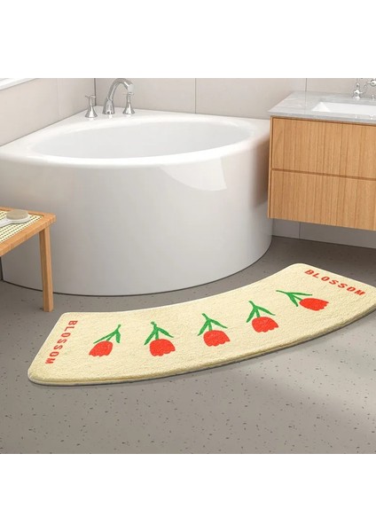 Renk 3 Yaklaşık 55X120 cm Sevimli Karikatür Baskı Desen Banyo Kaymaz Ayak Pedleri Sektör Şekli Uzun Peluş Tuvalet Odası Emici Zemin Mat Ev Dekorasyon (Yurt Dışından) fırsatları