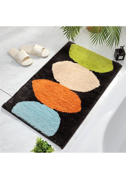 06 50X80CM Honlaker Yeşil Yapraklar Akın Banyo Paspas Kaymaz Emici Mikrofiber Banyo Halısı Ev Giriş Kapı Mat Süper Yumuşak Banyo Halısı (Yurt Dışından)