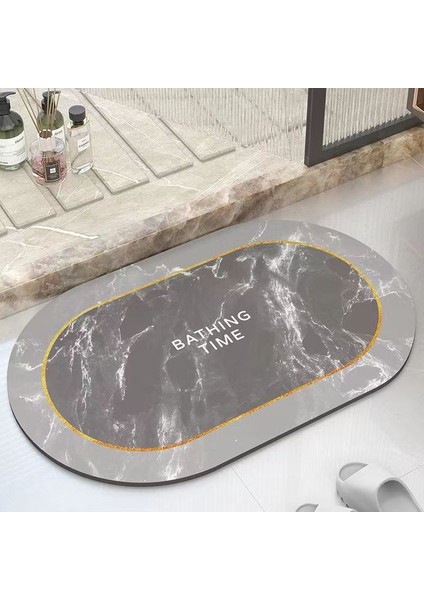 A20 40-60CM Banyo Emici Ped Halı Oval Diatom Çamur Su Emici Banyo Paspas Hızlı Kuruyan Kaymaz Tuvalet Paspaslar Mutfak Kapı (Yurt Dışından)