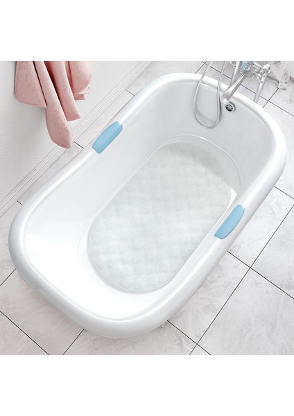 Beyaz M 42 x 25 cm Çocuk Küvet Kaymaz Mat Kokusuz Silikon Ev Banyo Ev Bebek Banyo Hidrofobik Ayak Mat Küvet Zemin Mat (Yurt Dışından)