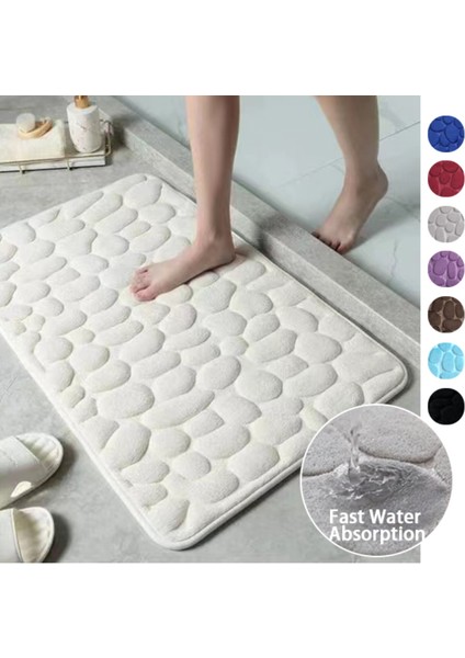 CN1009 40X60 cm Banyo Banyo Paspas 3D Arnavut Kaldırımı Kabartmalı Kaymaz Mat Zemin Halı Su Emici Paspas Bellek Köpük Arnavut Kaldırımı Ayak Mat (Yurt Dışından) fiyatları