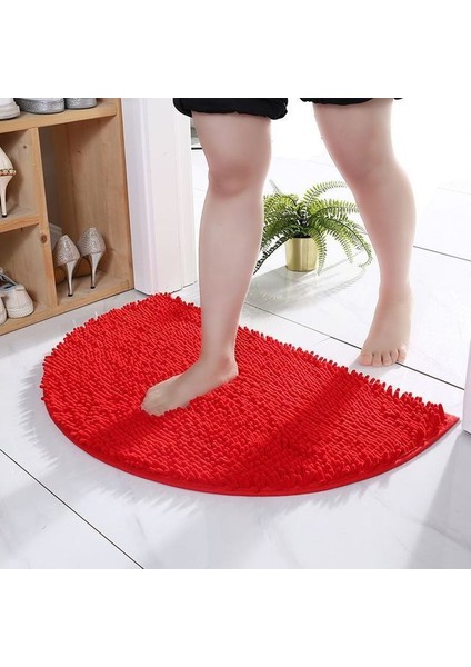 Kırmızı 40CMX60CM Şönil Paspas Paspas Banyo Emici Mat Yatak Odası Halısı Oturma Odası Mat Banyo Kaymaz Mat Mutfak Mat (Yurt Dışından)