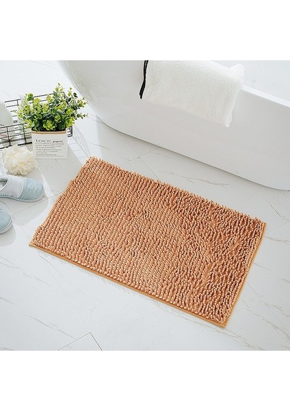 Juse 60X90 cm Saf Renk Şönil Yatak Odası Mutfak Oturma Odası Halısı Banyo Kaymaz Zemin Mat Paspas Emici Ayak Mat (Yurt Dışından)