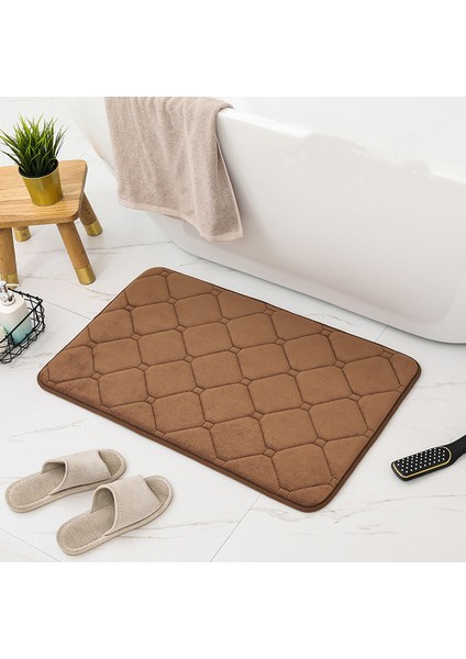 Elmas Kahve 50X80 cm Inyahome Bellek Köpük Banyo Paspas Süper Su Emme Makinesi Yıkanabilir Banyo Halısı, Yumuşak, Emici Hızlı Kuru Banyo Paspas Yer Halıları (Yurt Dışından)