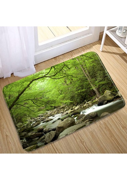 3563X 45X75CM-17.7X29.9IN Orman Manzara Baskı Halılar Kaymaz Zemin Mat Açık Halılar Moda Ön Kapı Paspasları Paspas Mutfak Ağaçları Bitki Banyo Dekor (Yurt Dışından)